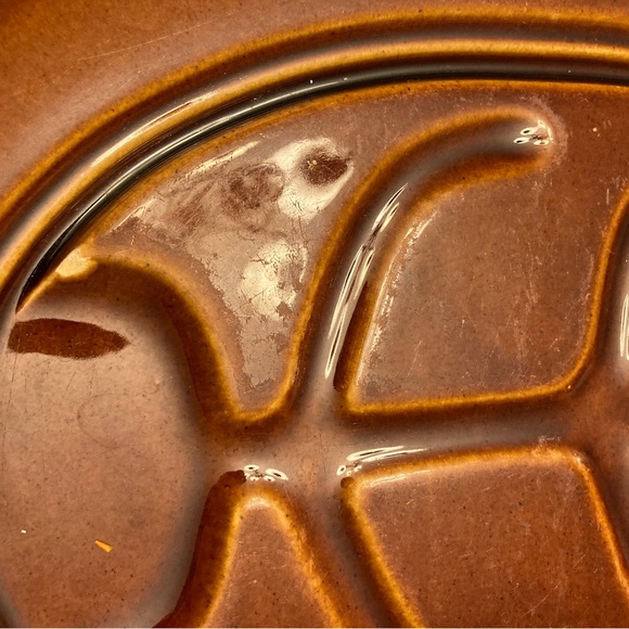 Vintage Hull Pottery Brown Drip Glazed oval serving platters 12” and 14” drip - Picture 4 of 6